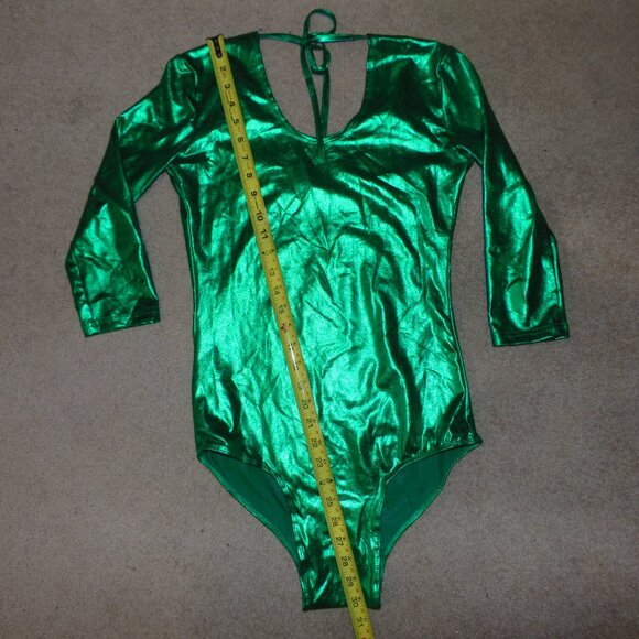 Amscan Shiny Green Long Sleeve Leotard NoTag - Picture 5 of 6